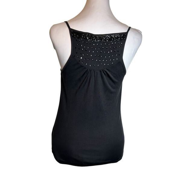 Ted Baker Silk Cami Top Womens Size  8 Black Designer Sequins Rhinestones Sexy - Picture 4 of 10